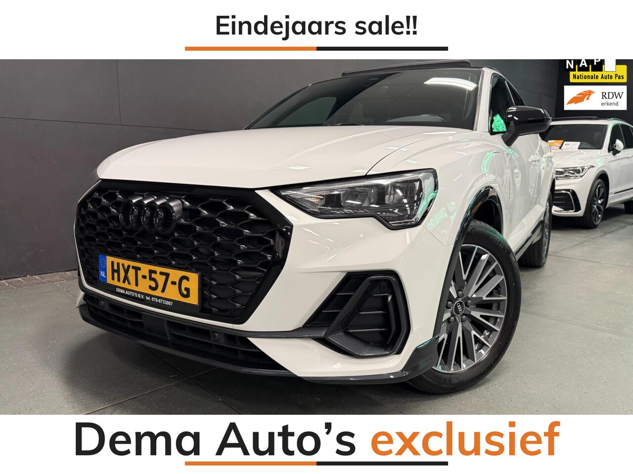 Audi Q3 Sportback - 45 TFSI e 2X S-LINE BLACKLINE PANO/NAVI/DAB/LED/ECC/PDC/CRUISE/// - AutoWereld.nl