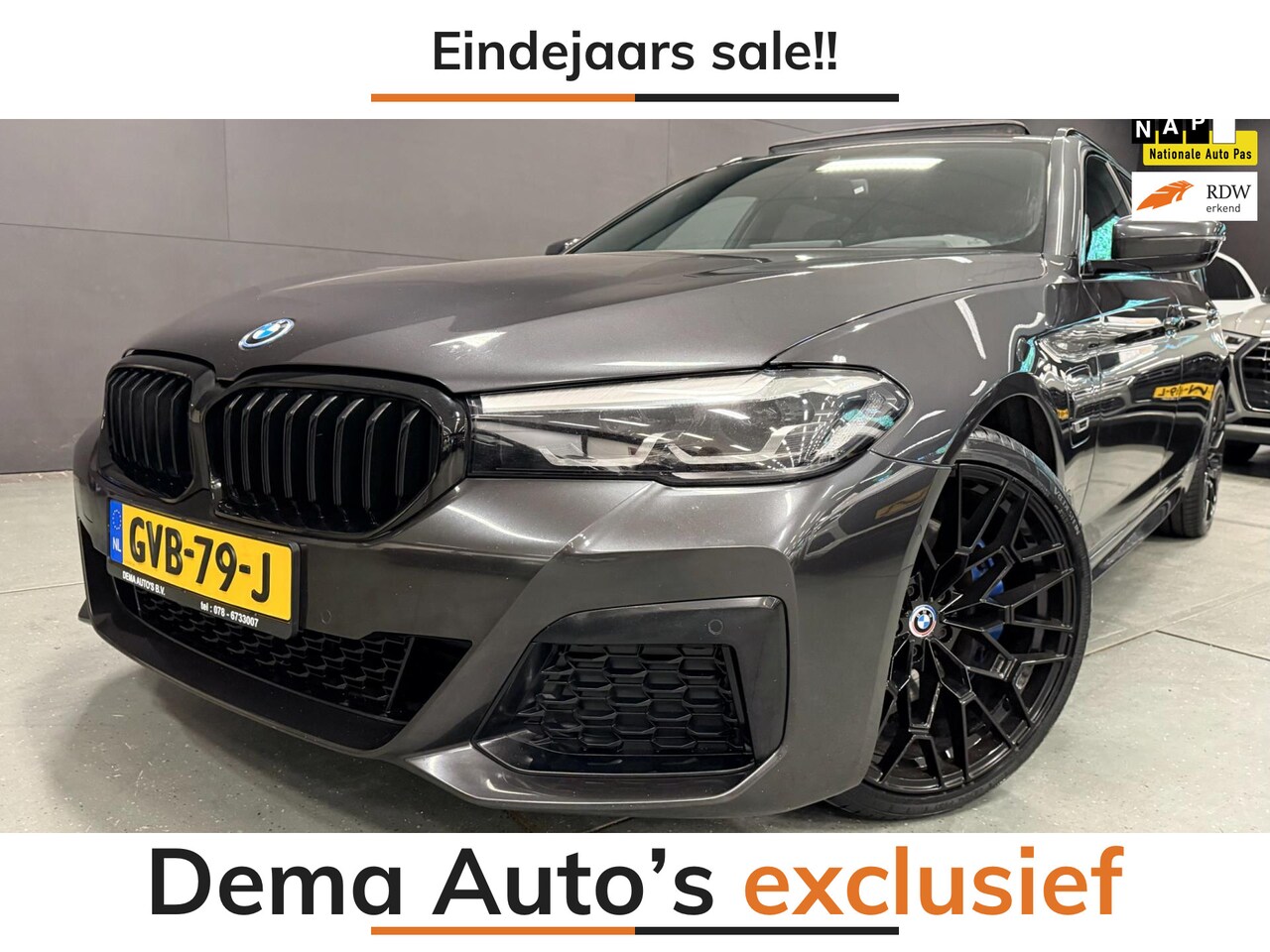 BMW 5-serie Touring - 530e M-SPORT 20'' PANO/NAVI/CAM/DAB/CARPLAY/ECC/PDC/CRUISE/// - AutoWereld.nl