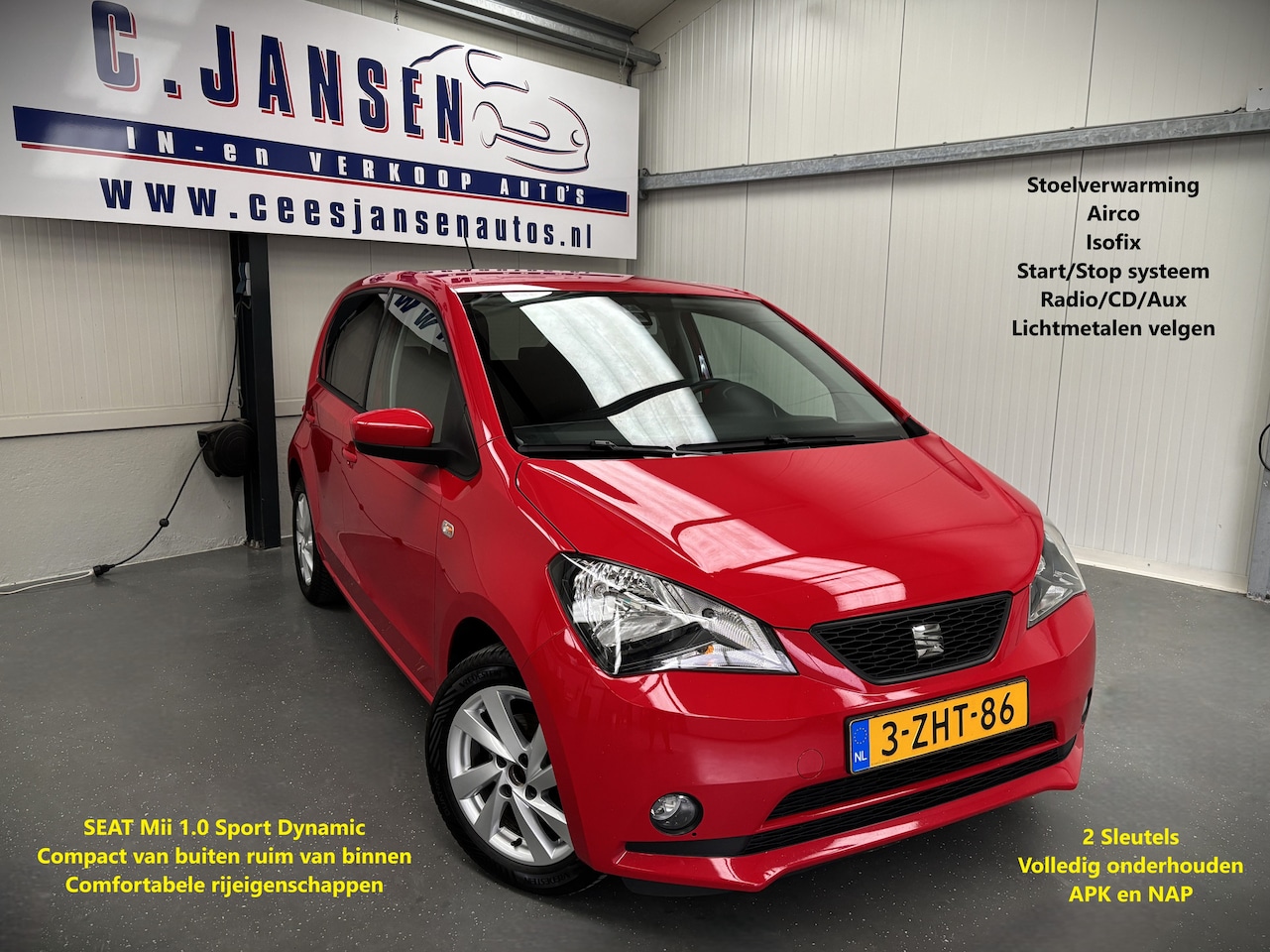 SEAT Mii - 1.0 Sport Dynamic Nette auto! | Airco | Isofix-bevestigingspunten voor kinderzitjes | Voor - AutoWereld.nl
