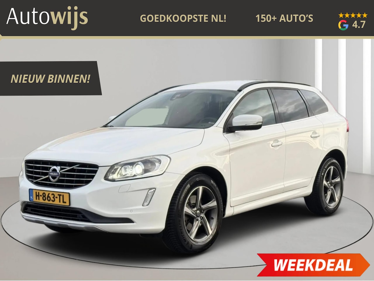 Volvo XC60 - 2.0 D4 FWD Polar+|130DKM|Trekhaak|Goed onderhouden|Navi| - AutoWereld.nl