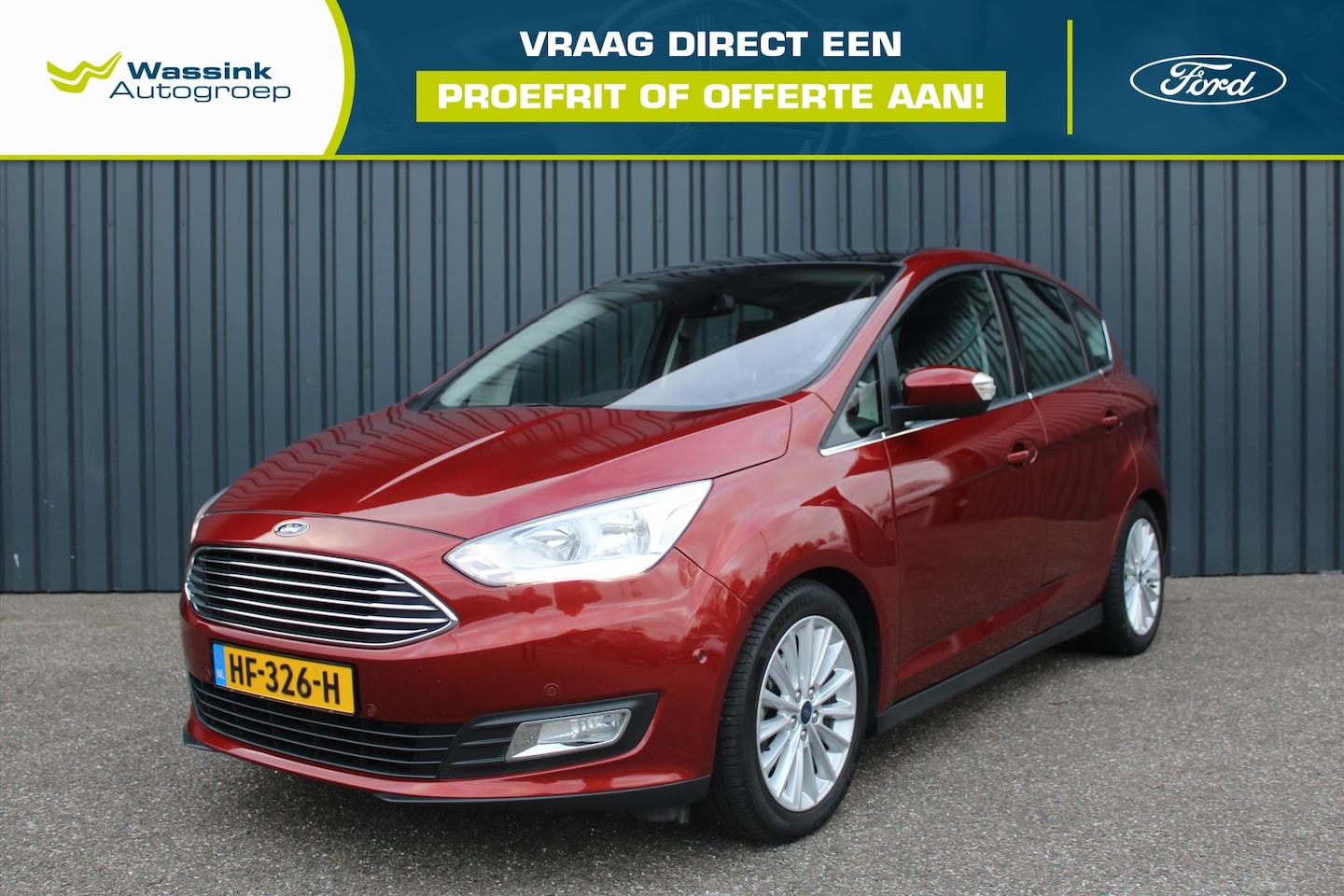 Ford C-Max - 1.0 Turbo 125pk Titanium I Climate Control I Parkeerhulp | Panoramisch Dak | Elektrische B - AutoWereld.nl