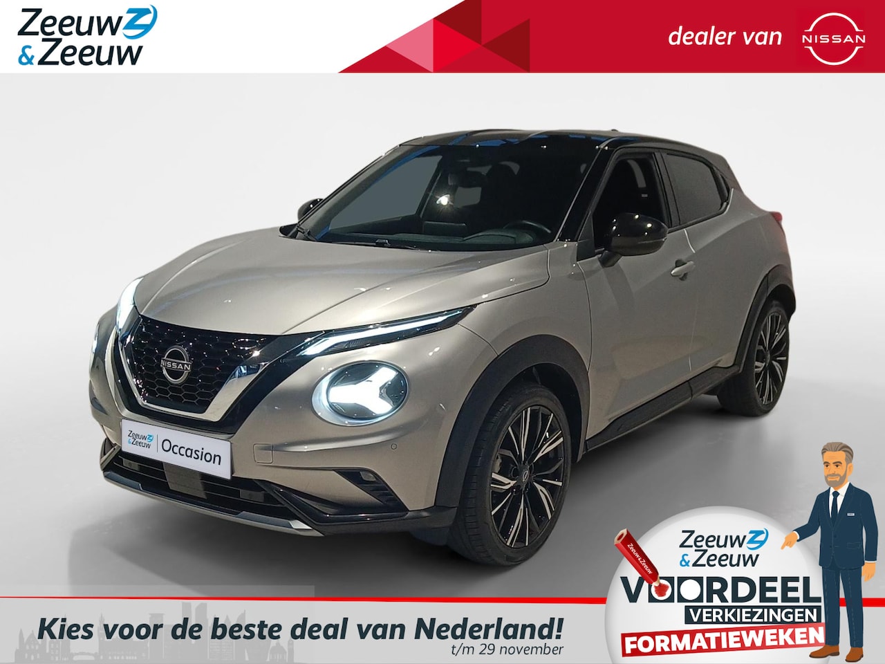 Nissan Juke - 1.0 DIG-T N-Design *Navi+Camera*Climate Control*Cruise Control*LM. Velgen*1ste eigenaar! - AutoWereld.nl