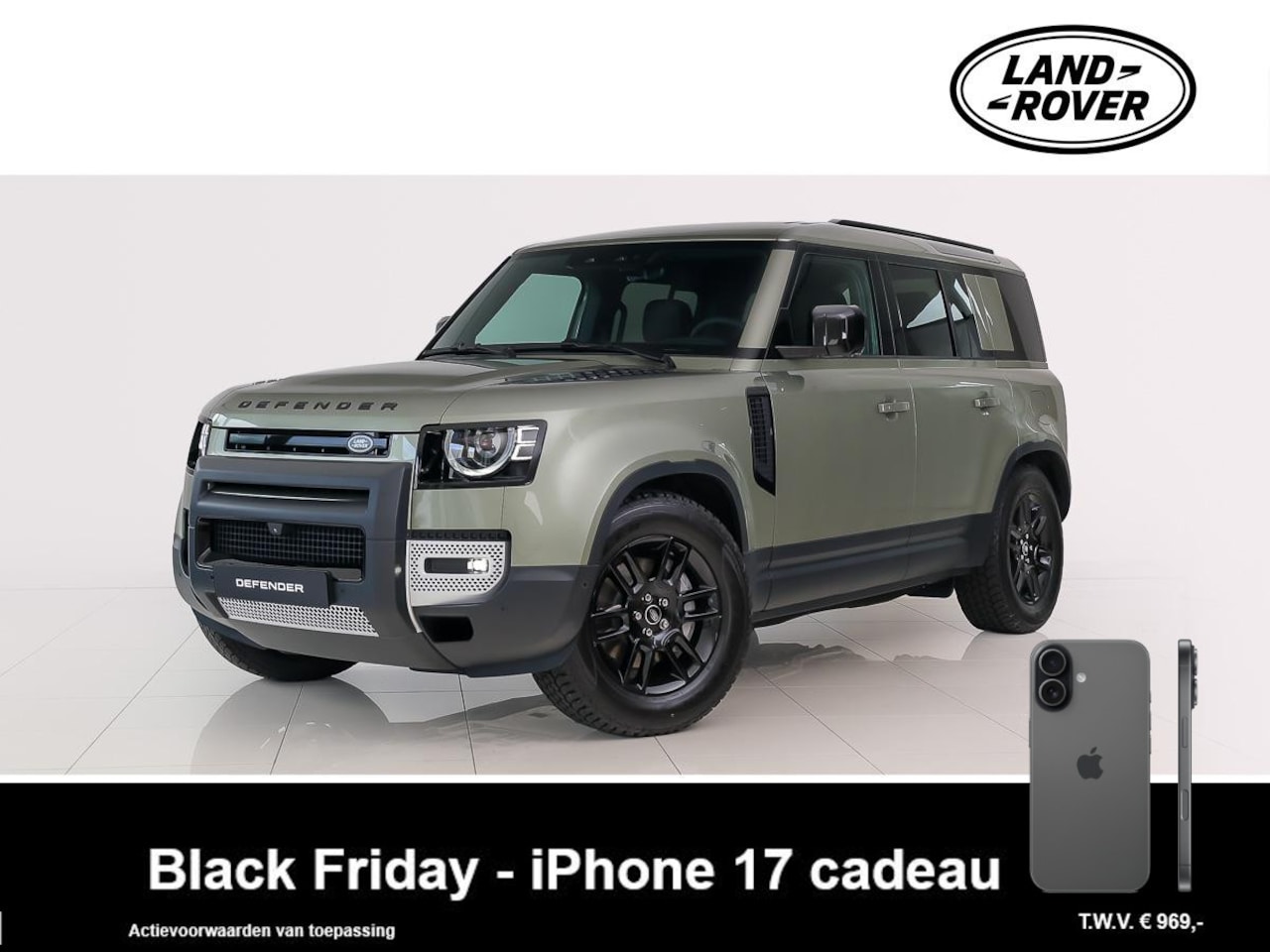 Land Rover Defender 110 - 2.0 P300e S | Trekhaak | Meridian | Black Pack - AutoWereld.nl