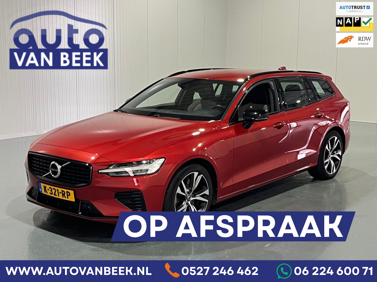 Volvo V60 - 2.0 T6 Recharge AWD R-Design|Zwarte hemel - AutoWereld.nl