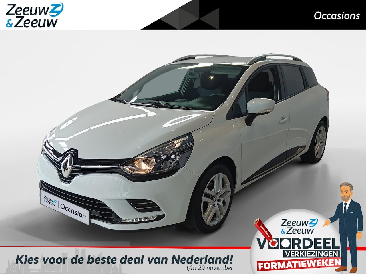 Renault Clio Estate - 0.9 TCe Zen *Navigatie*Parkeersensoren*Trekhaak*Cruise Control*Tel Bluetooth*Zeer nette au - AutoWereld.nl
