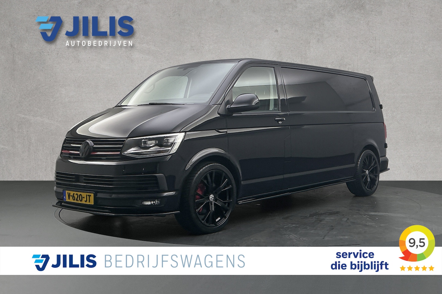 Volkswagen Transporter - 2.0 TDI 204PK DSG L2 Highline | Black Edition | Led | Leder | Bulli | Camera | Navigatie - AutoWereld.nl
