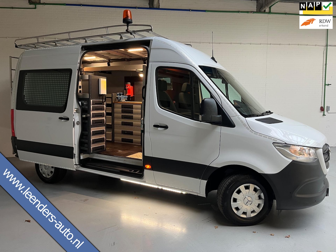 Mercedes-Benz Sprinter - Automaat Servicewagen 314 2.2 CDI 140PK L2H2 euro6 Imperiaal, BOTT, Victron V230, Standkac - AutoWereld.nl