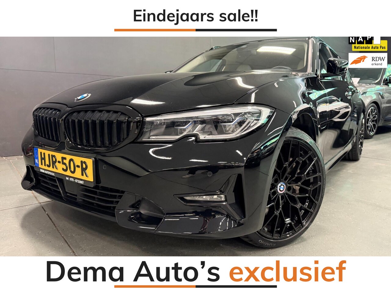 BMW 3-serie Touring - 330e xDrive BLACK-LINE SPORT 19'' NAVI/LEDER/LASER-L/H-UP/ECC/PDC/CRUISE/// - AutoWereld.nl