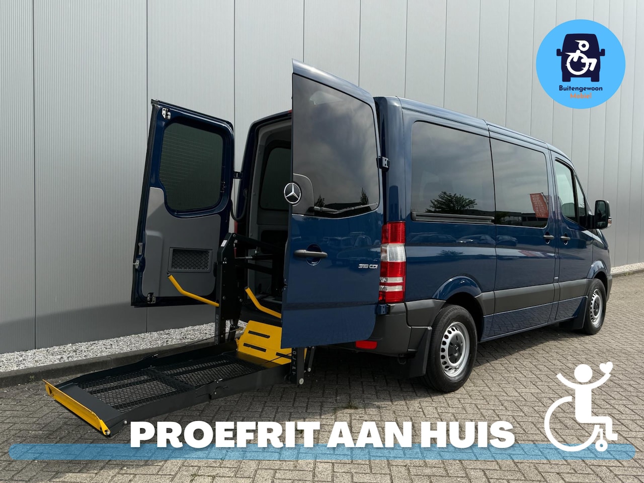 Mercedes-Benz Sprinter - 316 CDI Rolstoelbus (12/2017) Automaat | Airco | Rolstoel Voorin - AutoWereld.nl