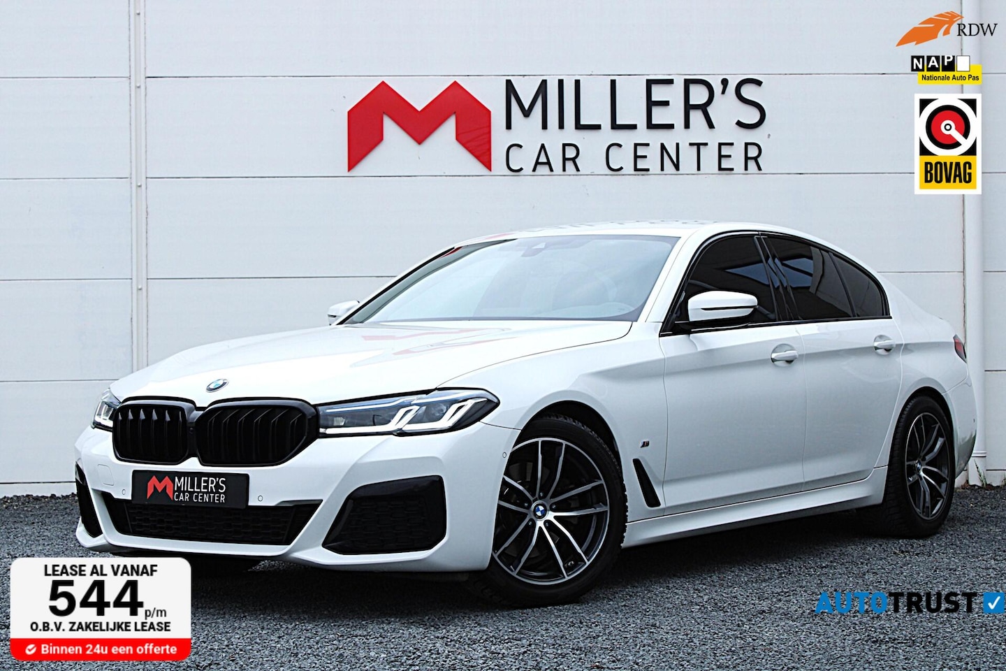 BMW 5-serie - 520i M-SPORT LASER MEMORY LEDER CAMERA SFEERVERLICHTING - AutoWereld.nl