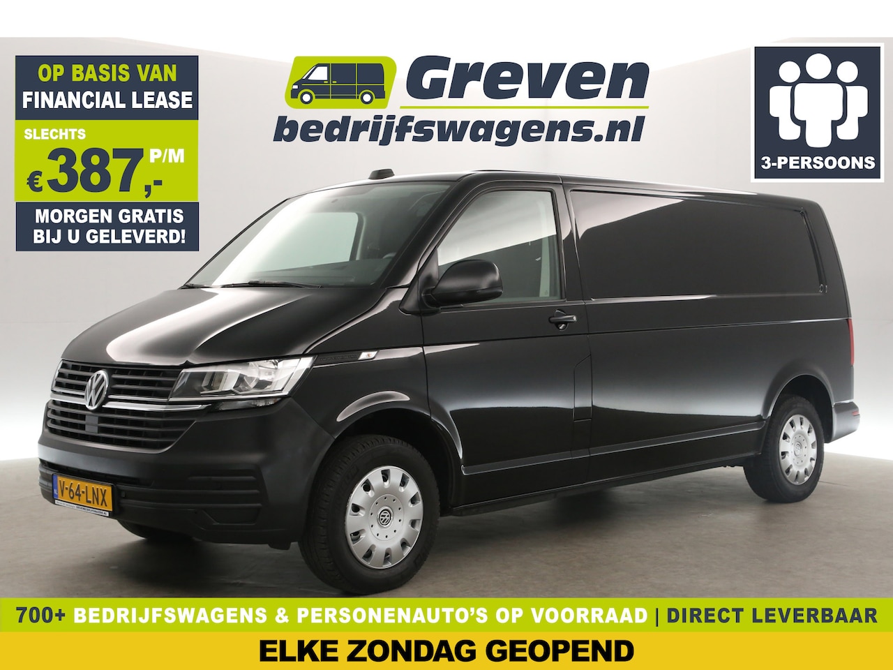 Volkswagen Transporter - 2.0 TDI L2H1 | 150PK | Automaat | Airco | Carplay | Cruise | 3-Zits | Parkeersensoren - AutoWereld.nl