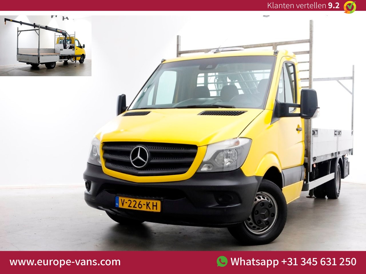 Mercedes-Benz Sprinter - 514 CDI 143pk E6 Open Laadbak+HIAB T-CLX 023 Kraan PTO/Trekhaak 3500kg 11-2017 - AutoWereld.nl