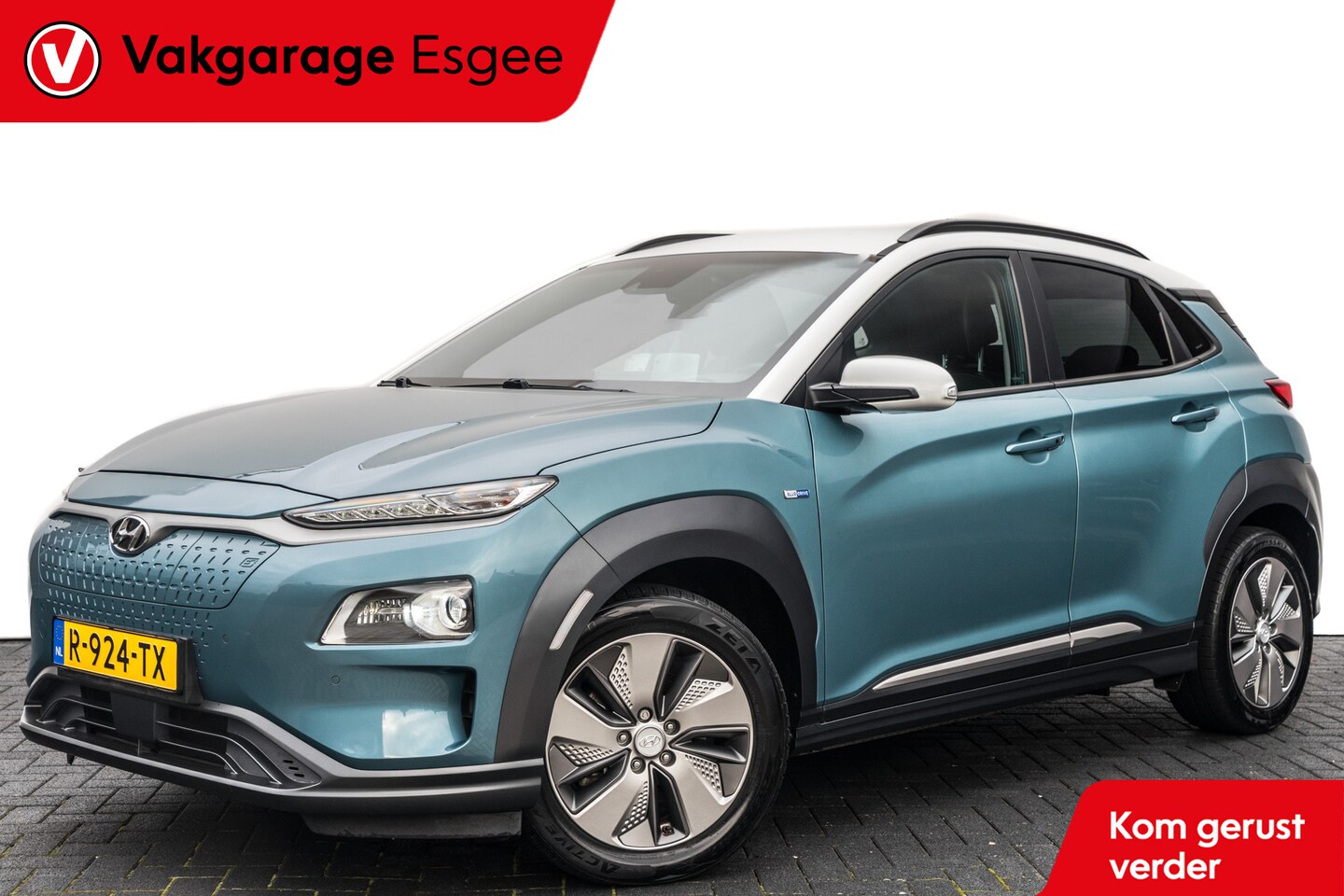 Hyundai Kona Electric - EV Premium 64 kWh RIJKLAAR INCL:GARANTIE AUTOMAAT | Two-Tone lak | Leer | Clima | Navigati - AutoWereld.nl
