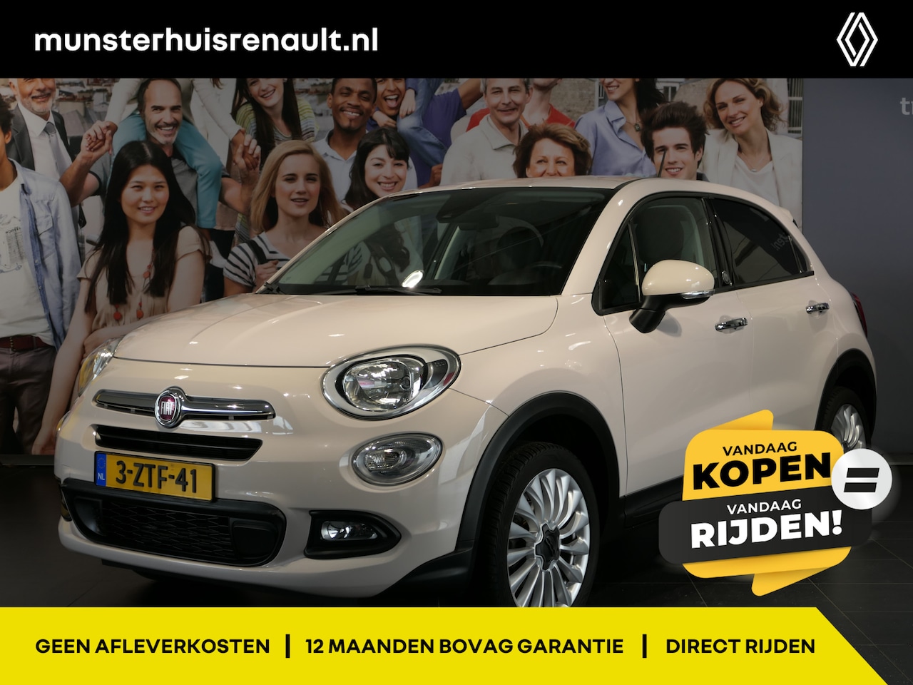 Fiat 500 X - 1.4 Turbo MultiAir PopStar Opening Edition Camera, Trekhaak, Dodehoek, Keyless, 18"LMV, Na - AutoWereld.nl