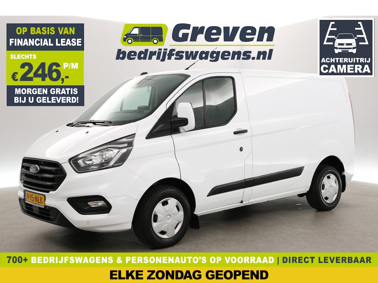 Ford Transit Custom - 280 2.0 TDCI L1H1 | Airco | Cruise | 3-Zits | Camera | Trekh. | Carplay | Parkeersens. | S - AutoWereld.nl