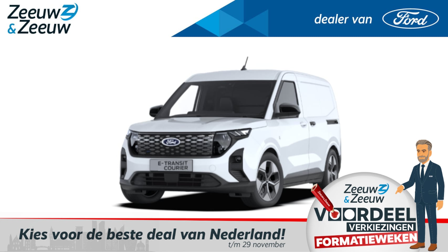 Ford E-Transit Cour. - Limited 44 kWh | Nieuw te bestellen | Prijs is exclusief BTW | Automaat | Tijdelijk Financ - AutoWereld.nl