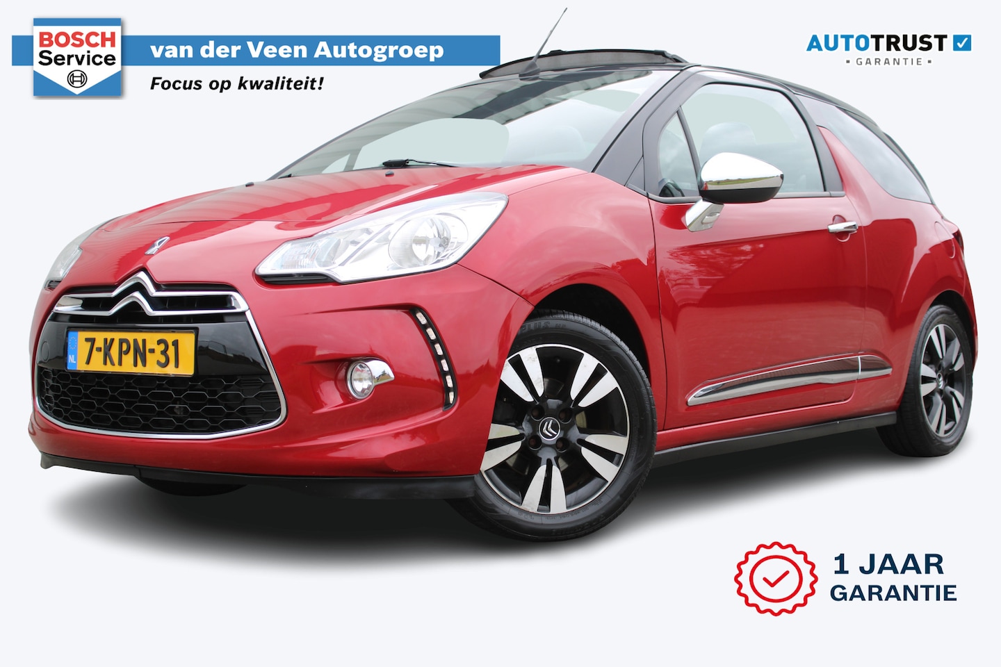 Citroën DS3 Cabrio - 1.2 VTi So Chic | Incl. 12 maanden garantie | Cruise control | Elektrisch dak | Trekhaak a - AutoWereld.nl