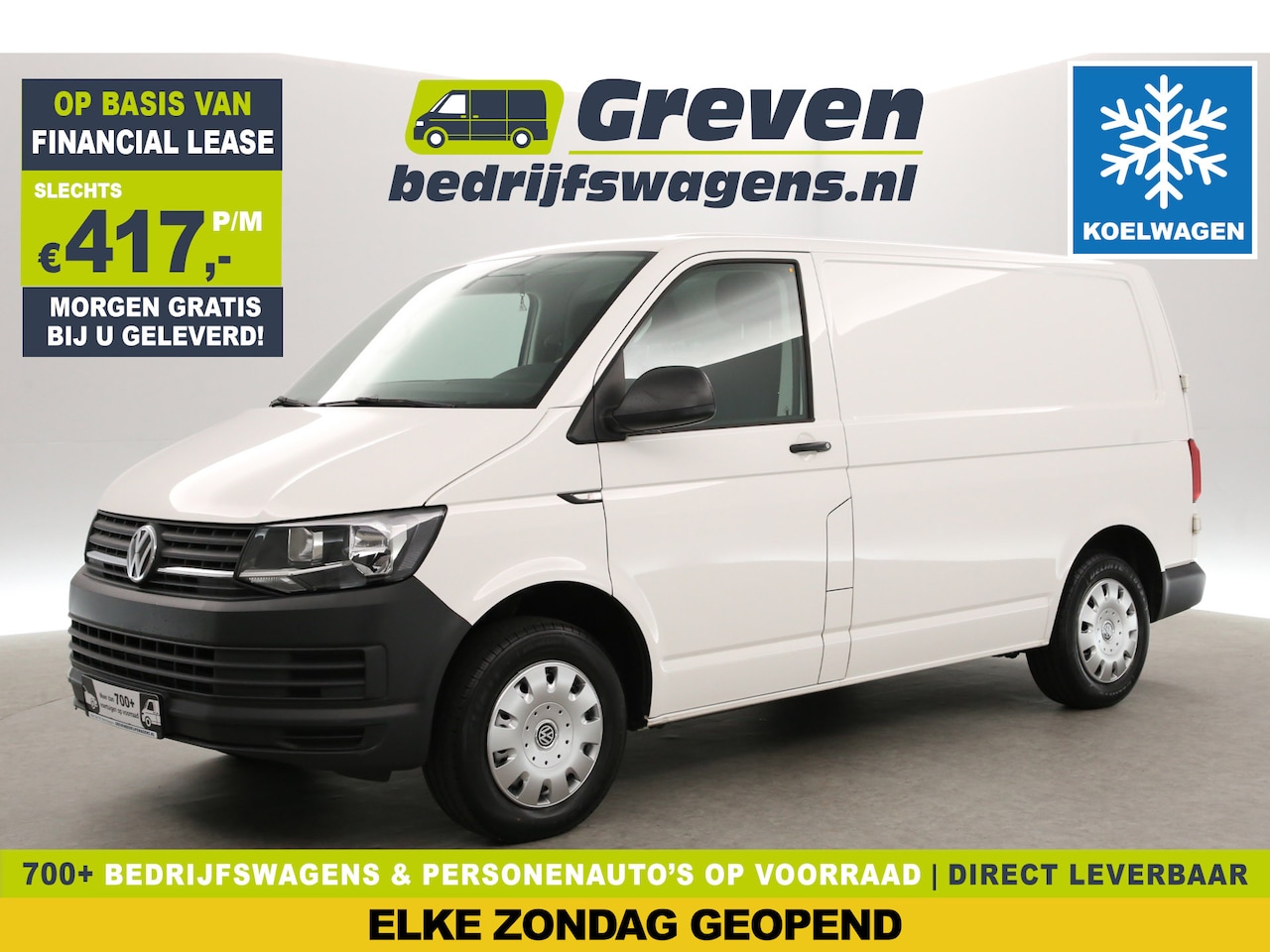 Volkswagen Transporter - 2.0 TDI 140PK L1H1 | Koelwagen 0° | Nachtkoeling | 3-Zits | Airco | Parkeersens. - AutoWereld.nl