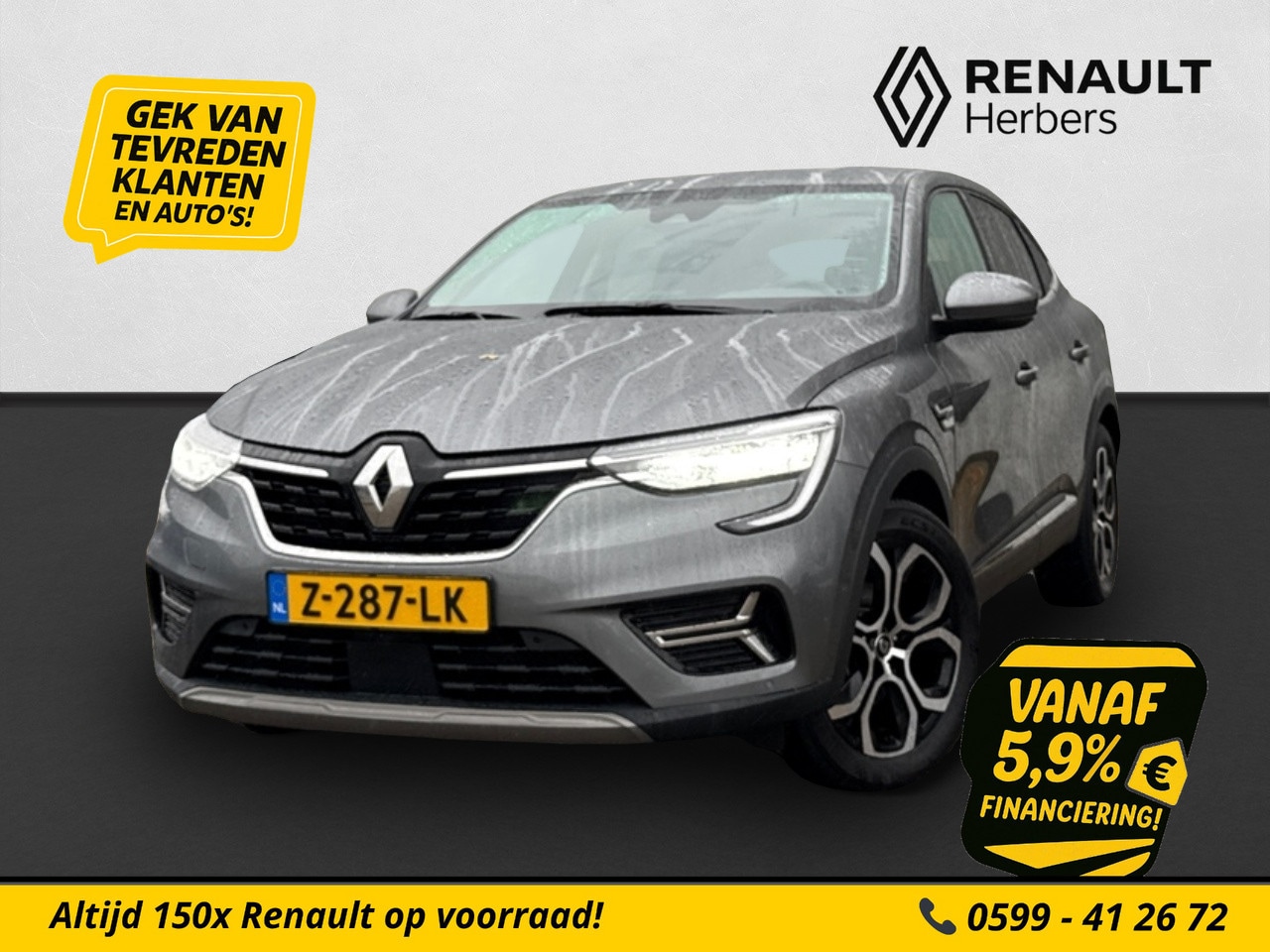 Renault Arkana - 1.6 E-Tech hybrid 145 techno VOLLEDER / CAMERA / 18 INCH / GROOT NAVI / FABRIEKSGARANTIE 0 - AutoWereld.nl
