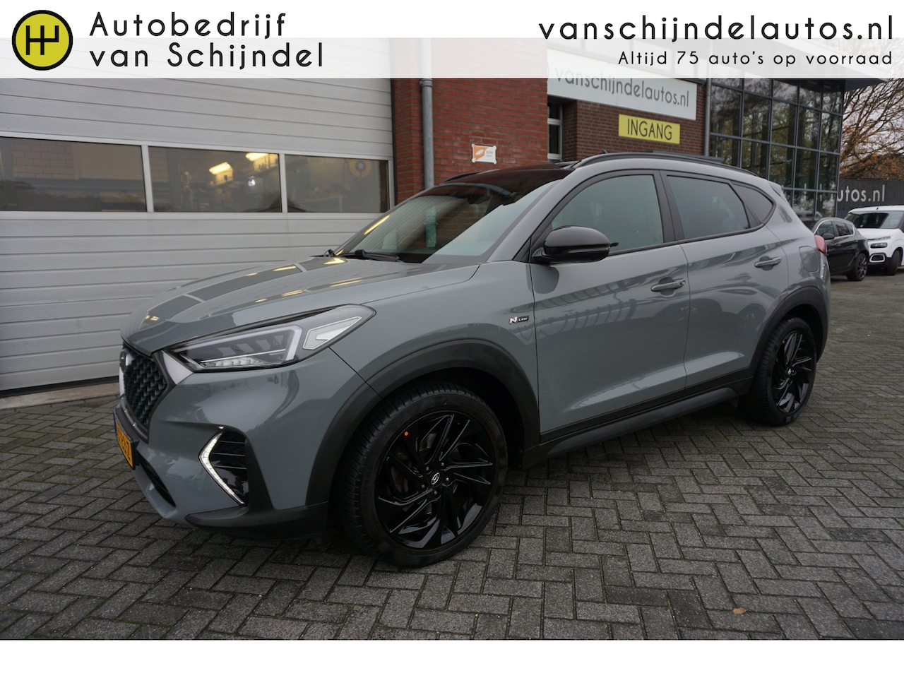 Hyundai Tucson - 1.6 T-GDI 177PK AUTOMAAT N-LINE DEALER ONDERHOUDEN PANORAMADAK FULL LED 360CAMERA LEDER/AL - AutoWereld.nl