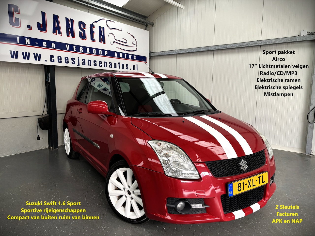 Suzuki Swift - 1.6 Sport Leuke auto! | Airco | Lichtmetalen velgen 17" | Radio-CD/MP3 speler - AutoWereld.nl