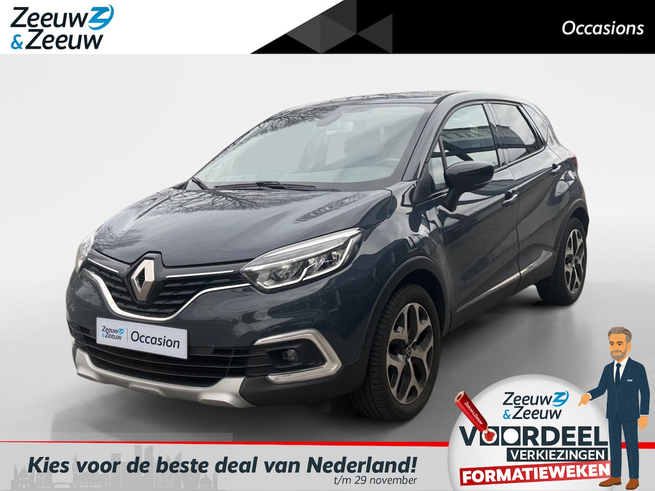 Renault Captur - 0.9 TCe Intens NAVI AIRCO CRUISE CONTROLE TREKHAAK HOGE INSTAP PARKEERSENSOREN DEALER ONDE - AutoWereld.nl