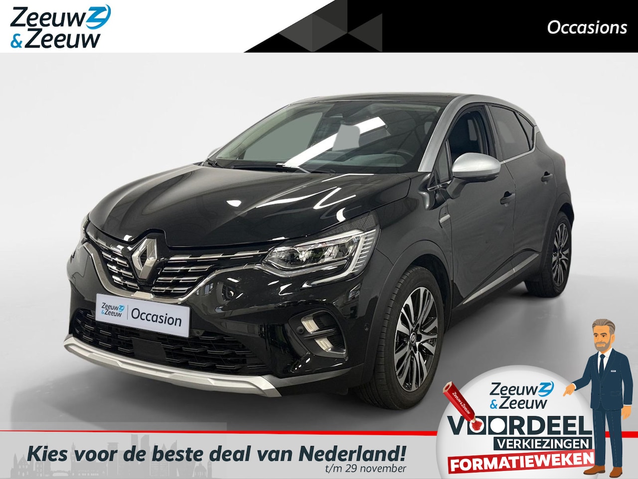 Renault Captur - 1.6 E-Tech full hybrid 145 iconic AUTOMAAT AIRCO 360CAMERA PARKEERSENSOREN TRAFICJAM ADAPT - AutoWereld.nl