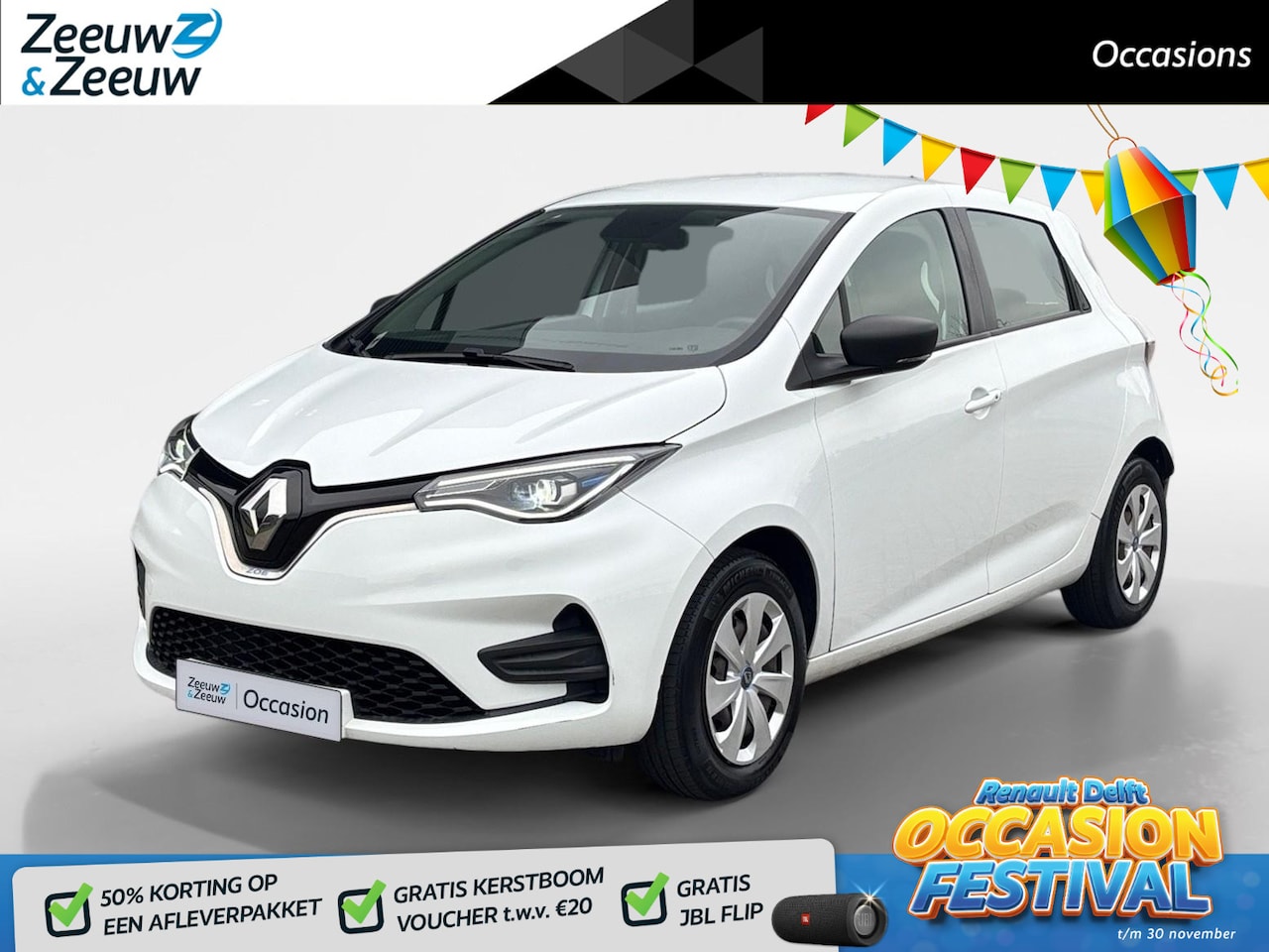 Renault Zoe - R110 Life 52 kWh Automaat (ex Accu) | Accu Huur | Trekhaak | Airco | Cruise Control | Appl - AutoWereld.nl