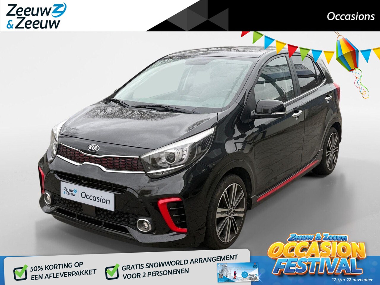 Kia Picanto - 1.0 T-GDI GT-Line NAVI AIRCO CAMERA LEER STOELVERWARMING APPLE CARPLAY ANDROID LM VELGEN 5 - AutoWereld.nl