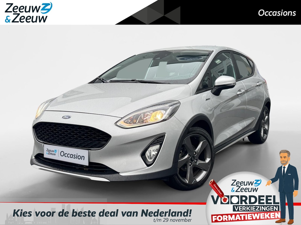 Ford Fiesta - 1.0 EcoBoost Active | Net binnen!  | Cruise C. | Climate Control | Navigatie - AutoWereld.nl