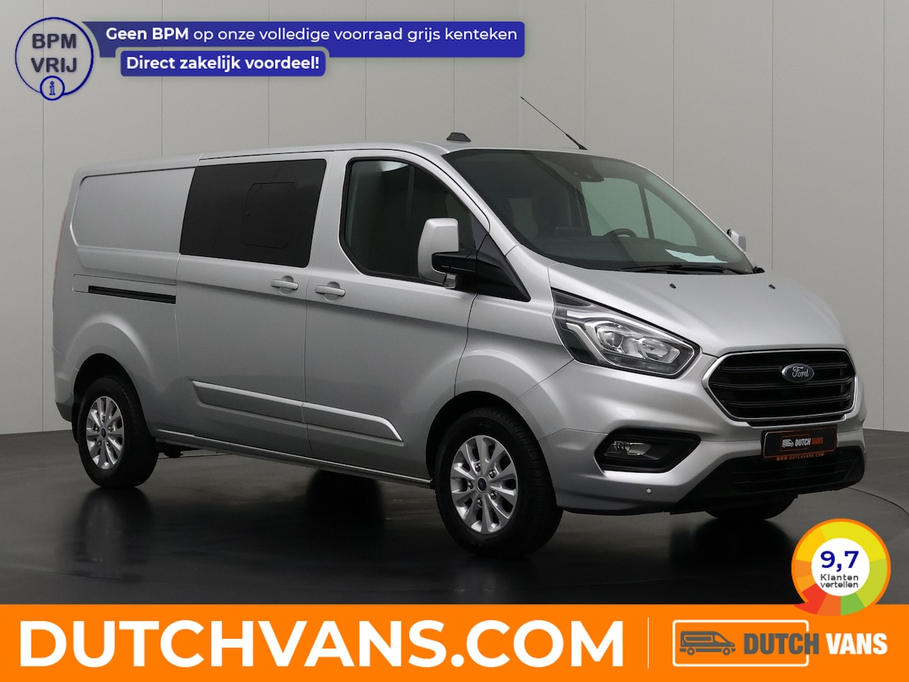 Ford Transit Custom - 2.0TDI 130PK Automaat Lang Dubbele Cabine Limited | 2xSchuifdeur | Navigatie | Multimedia - AutoWereld.nl