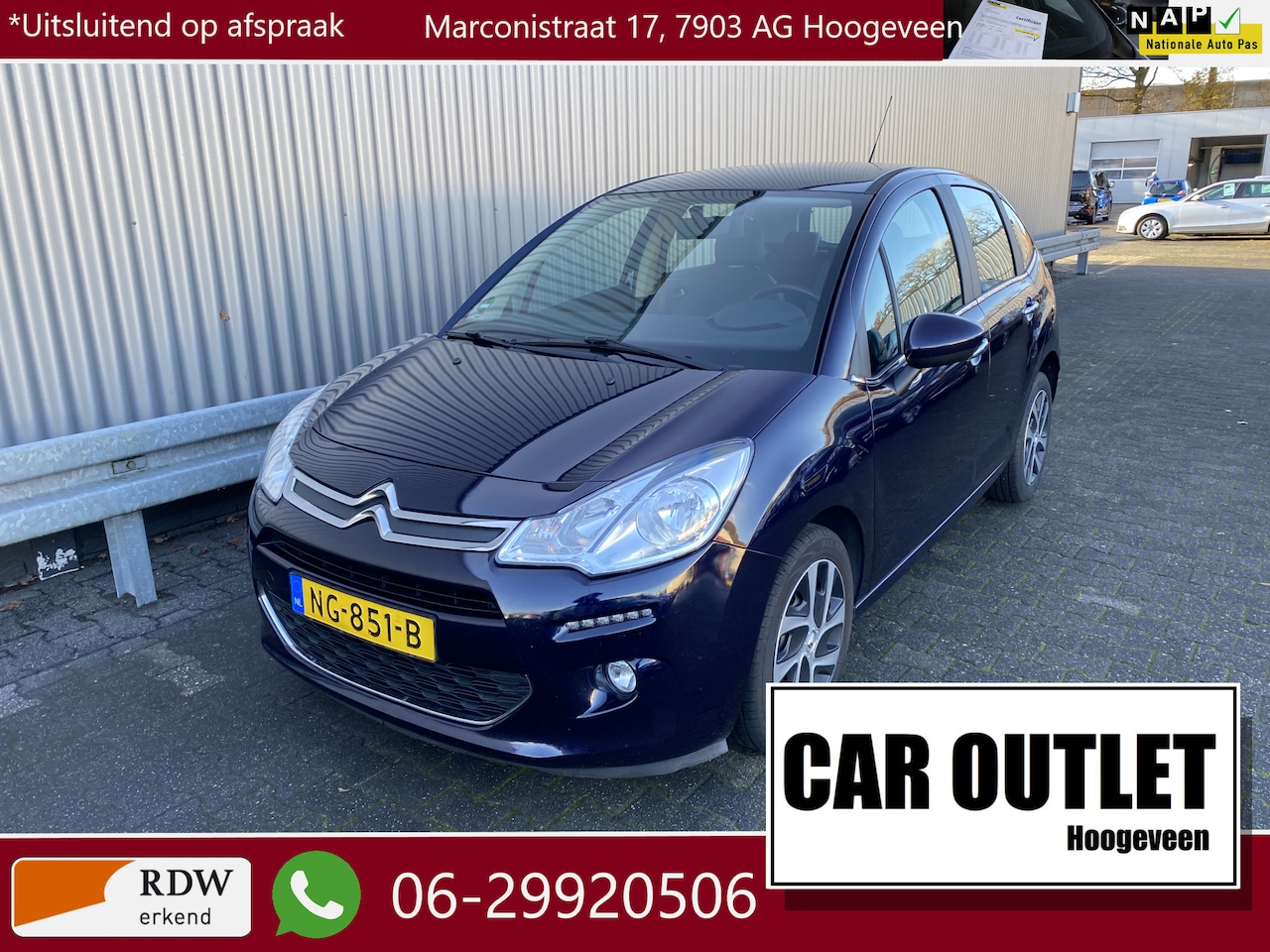 Citroën C3 - 1.2 PureTech Selection Clima, CC, LED, PDC, nw. APK – Inruil Mogelijk – - AutoWereld.nl
