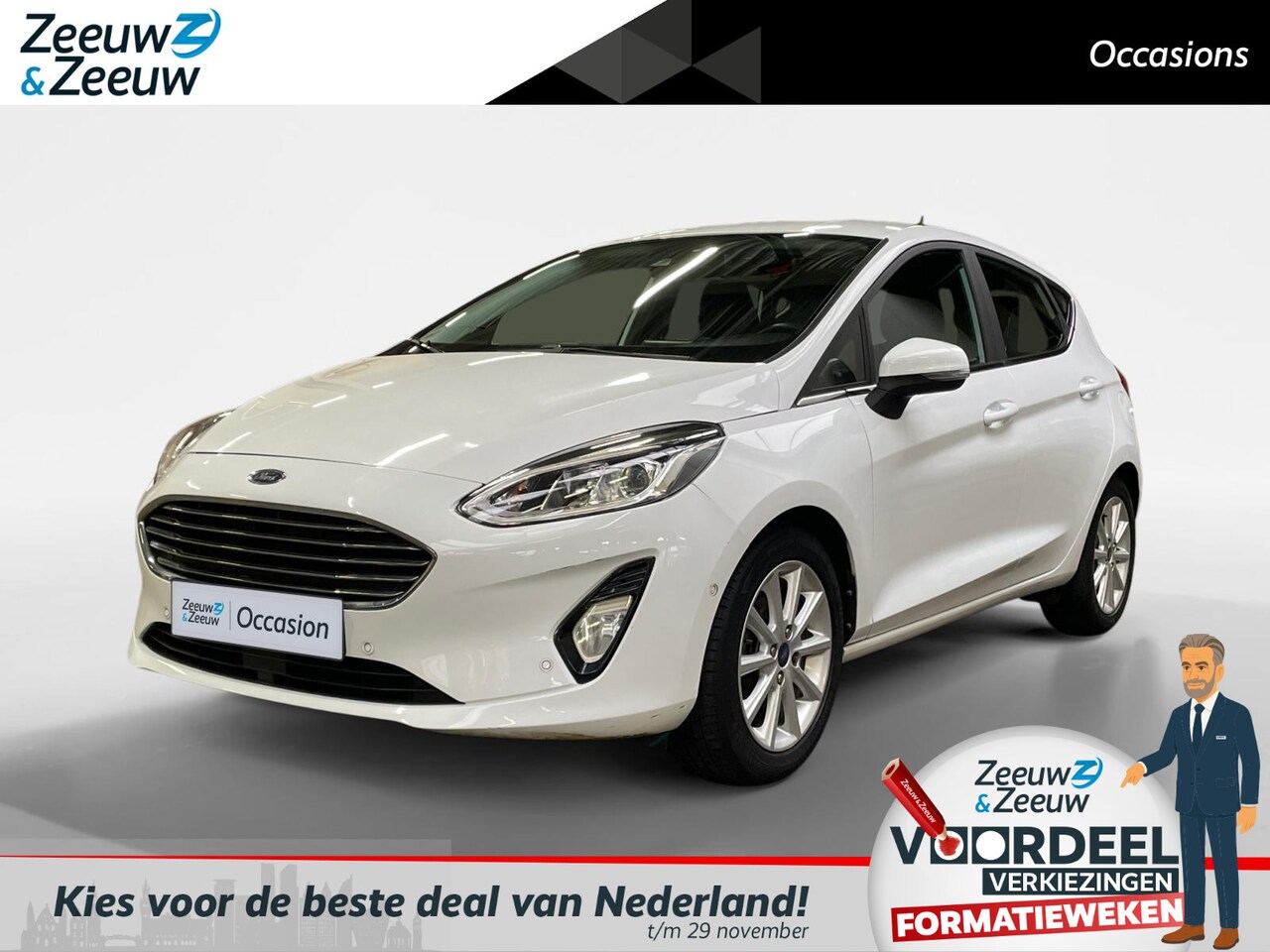 Ford Fiesta - 1.0 EcoBoost Titanium Parkeersensoren | Camera | Trekhaak | Navigatie - AutoWereld.nl