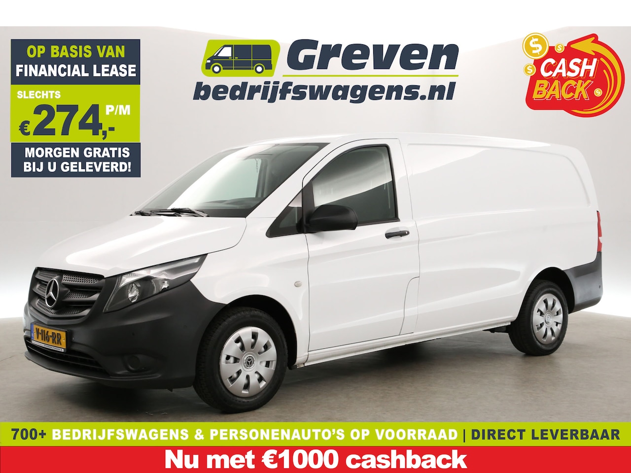 Mercedes-Benz Vito - 114 CDI Lang | Automaat | Airco | Cruise | Navigatie | Trekh. | 3-Zits - AutoWereld.nl