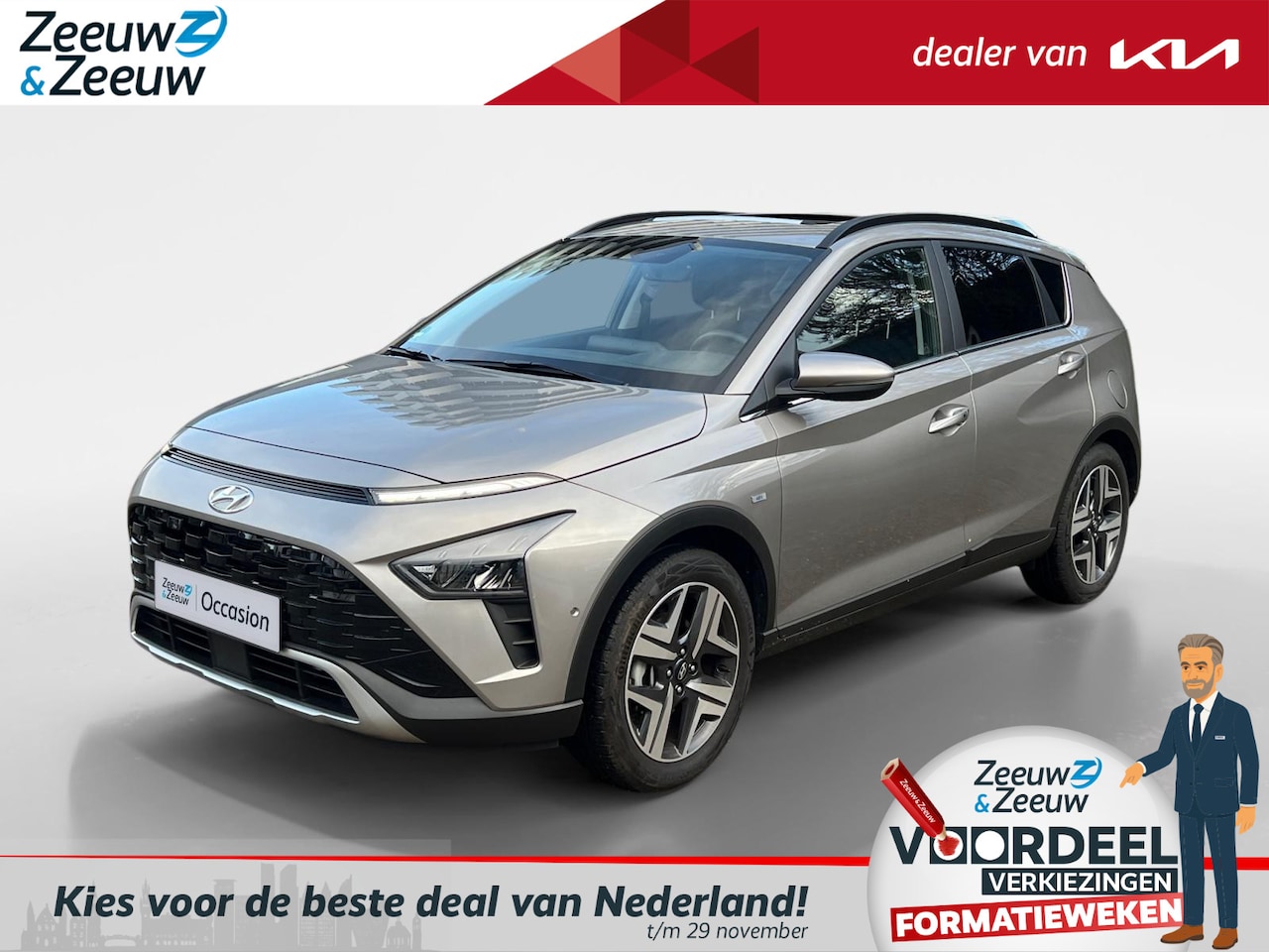Hyundai Bayon - 1.0 T-GDI Premium Sky Panoramadak / Stoel-stuurverwarming / Adaptieve cruise control / Par - AutoWereld.nl