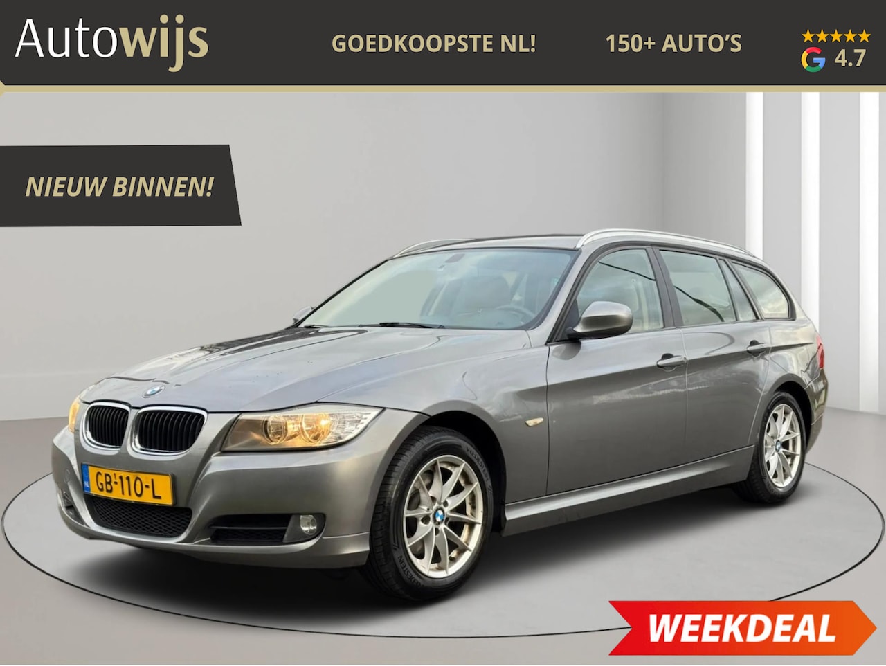 BMW 3-serie Touring - 318d Corporate Lease Luxury Line|LEDER|NAVI|TREKHAAK|CLIMA|GOED ONDERHOUDEN - AutoWereld.nl