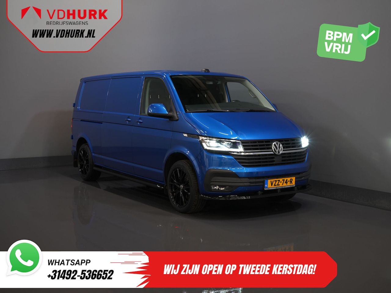 Volkswagen Transporter - T6.1 2.0 TDI 150 pk L2 DSG Aut. Highline BPM VRIJ! Adapt.Cruise/ 19"LMV/ Spoiler/ Sidebars - AutoWereld.nl