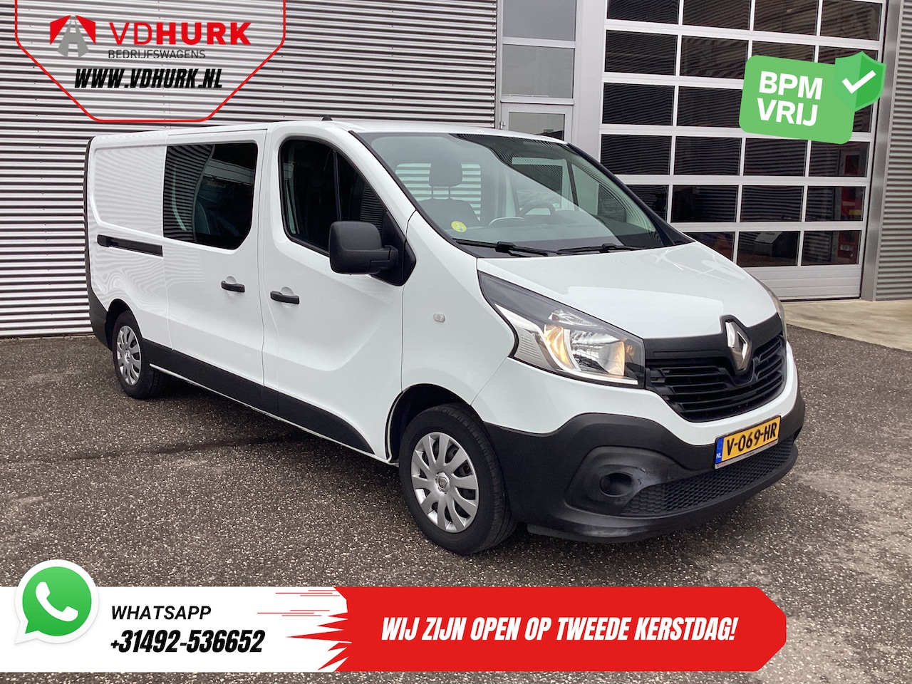 Renault Trafic - 1.6 dCi 125 pk L2 DC Dubbel Cabine BPM VRIJ NL Auto/ Camera/ Cruise/ Navi/ Airco/ Trekhaak - AutoWereld.nl
