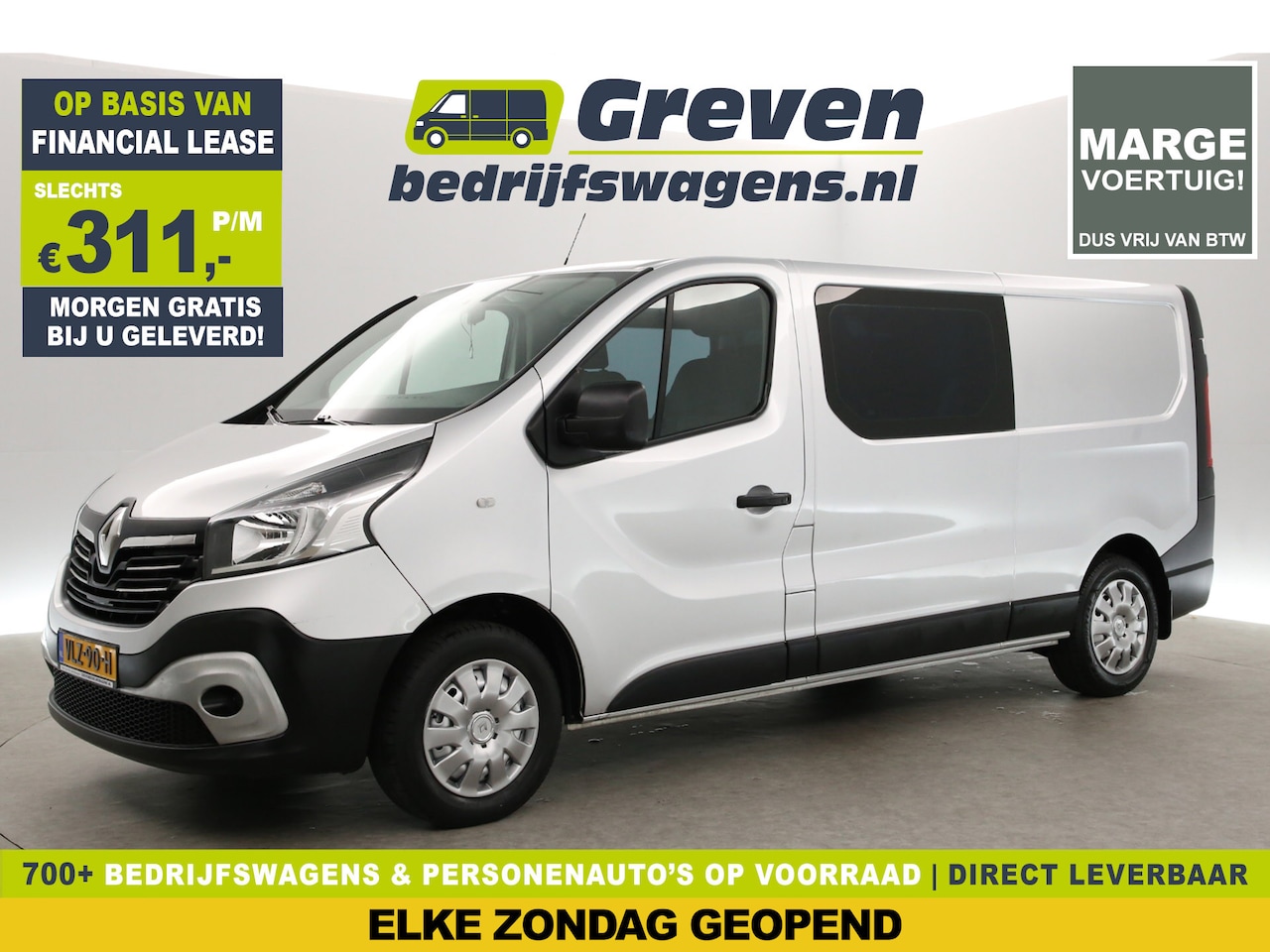 Renault Trafic - 1.6 dCi T29 L2H1 | MARGE | DC | Airco | Cruise | Navi | Parkeersens. - AutoWereld.nl