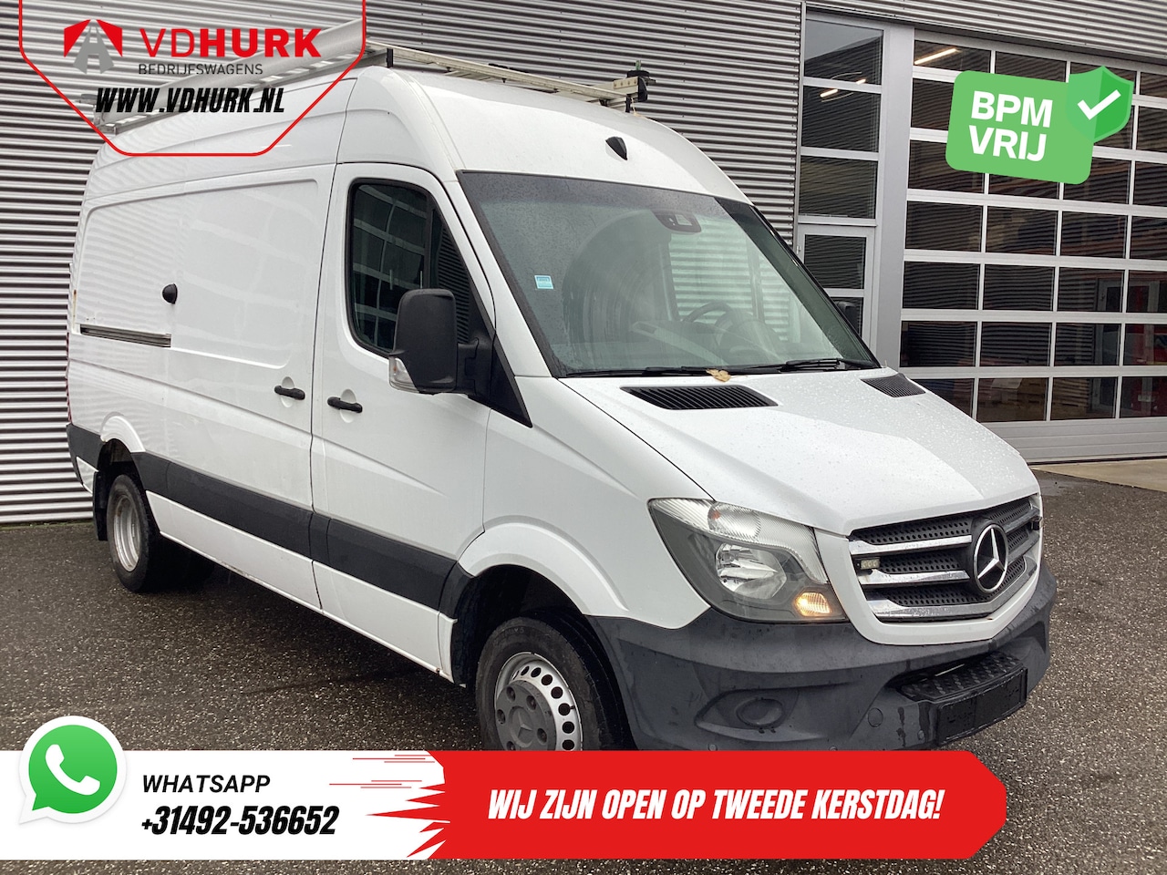 Mercedes-Benz Sprinter - 516 2.2 CDI L2H2 EXPORT E6/ Dubbel Lucht/ 3.5t Trekverm./ Imperiaal + Ladder/ Airco/ PDC - AutoWereld.nl
