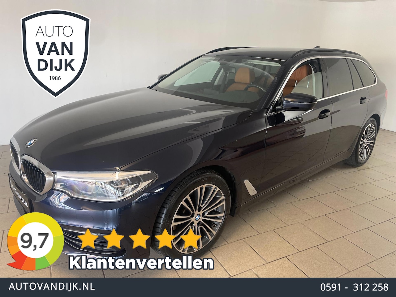 BMW 5-serie Touring - 520i High Executive AUTOMAAT NAVI CRUISE BLUETOOTH LED VERL STUURVERW STOELVERW STOELVENT - AutoWereld.nl