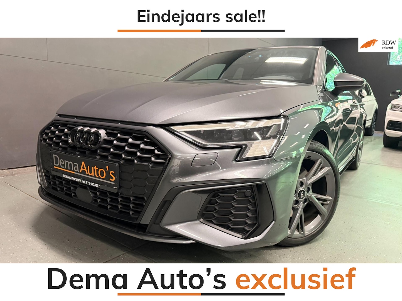 Audi A3 Limousine - 35 TFSI 2X S-LINE BLACK-LINE V-COCKPIT/NAVI/DAB/CARPLAY/ECC/PDC/CRUISE/// - AutoWereld.nl