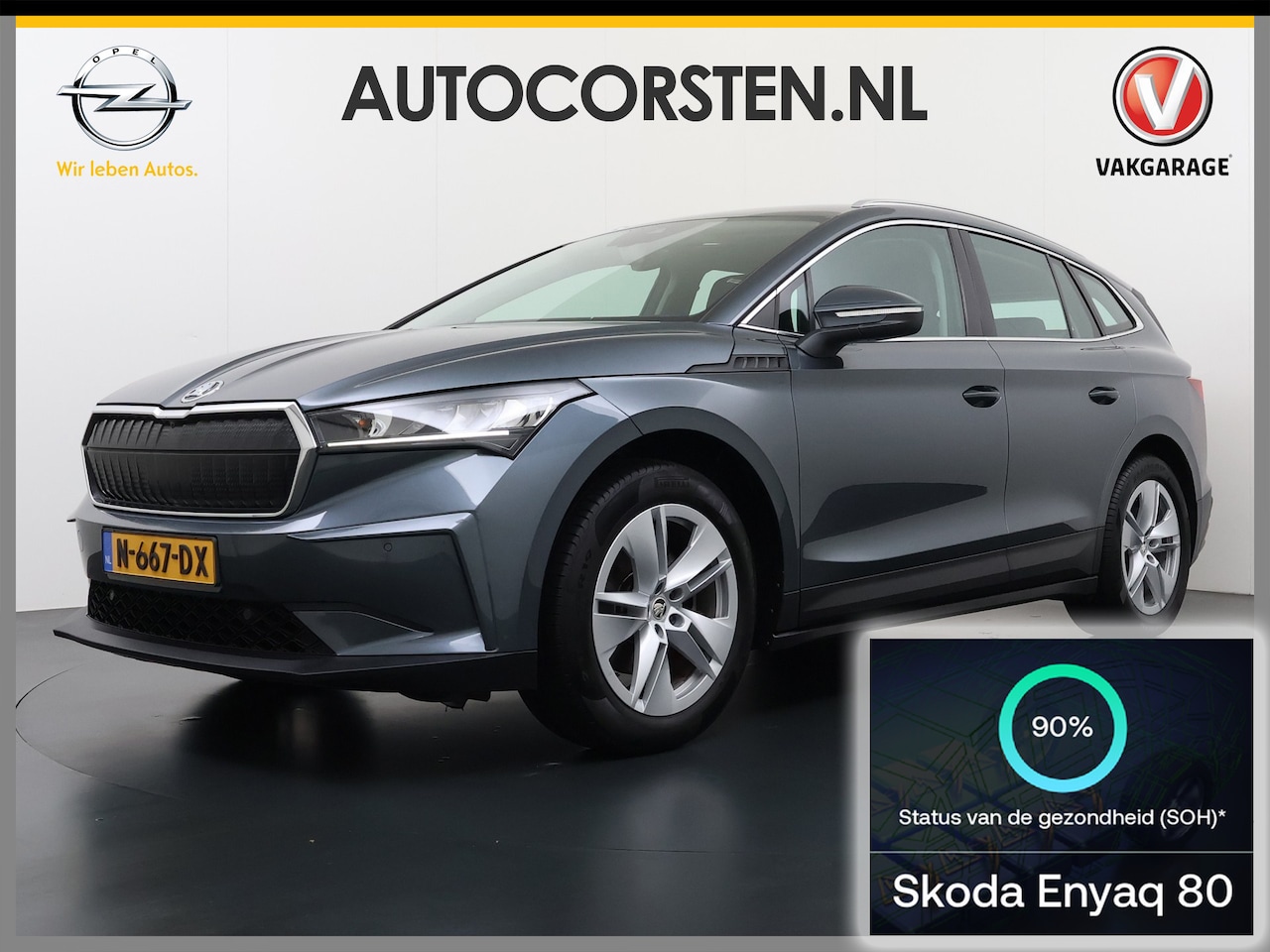 Skoda Enyaq iV - 80 Trekhaak Camera 1/2 Leer Apple Carplay Android First Edition Navi Ecc 19"lm PDC-a+v Cru - AutoWereld.nl