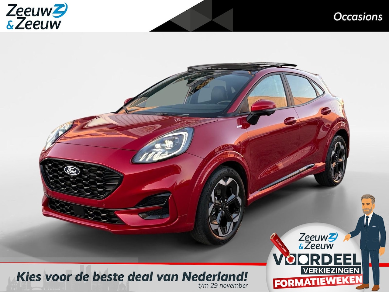 Ford Puma - 1.0 EcoBoost Hybrid ST-Line X | Navigatie | Panoramadak | Stoel/Stuur/Voorruitverwarming | - AutoWereld.nl