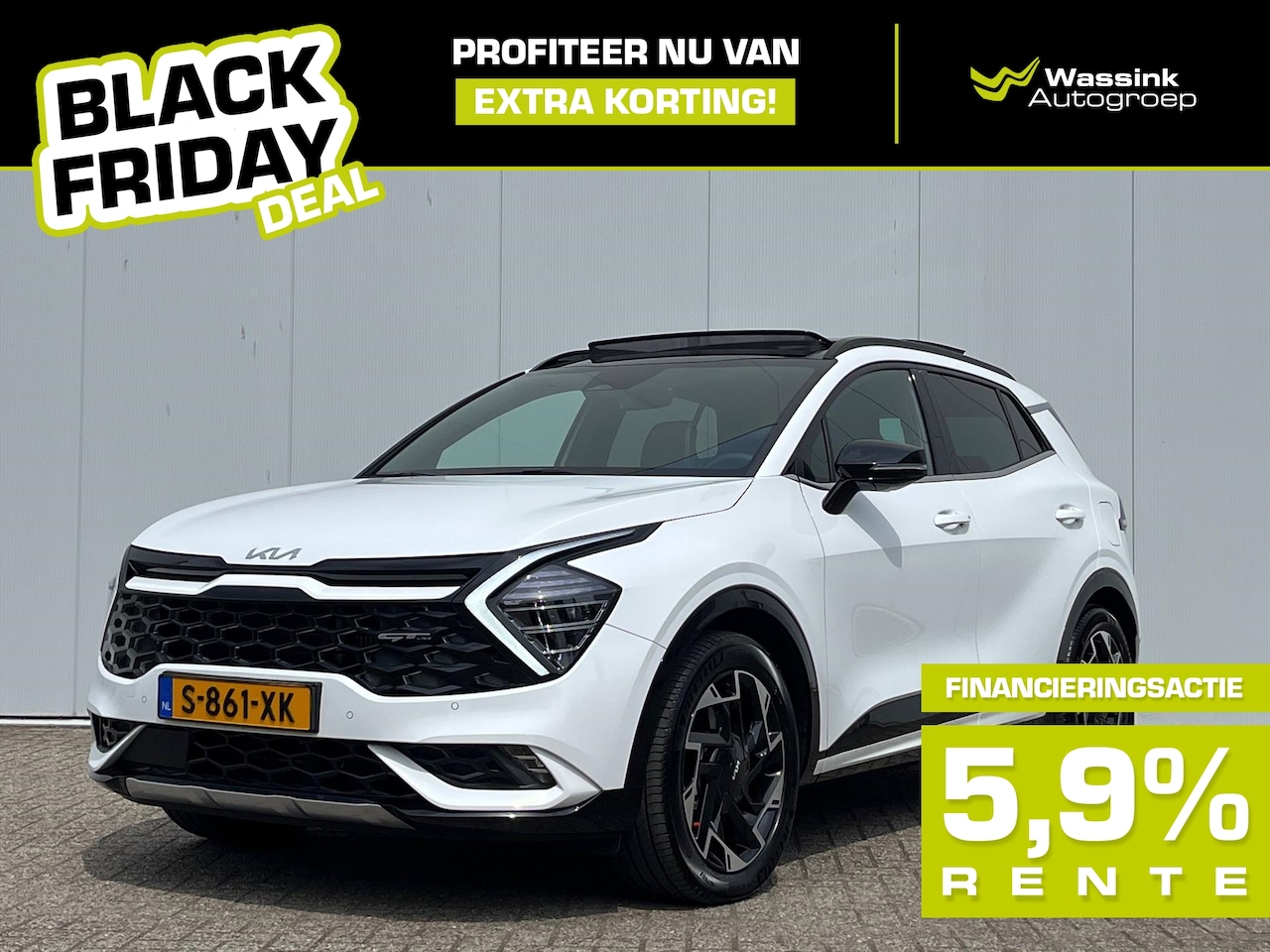 Kia Sportage - BLACK FRIDAY DEAL | 1.6 T-GDi 265pk Plug-In Hybrid AT6 4WD GT-Line | Schuif- Kanteldak | E - AutoWereld.nl