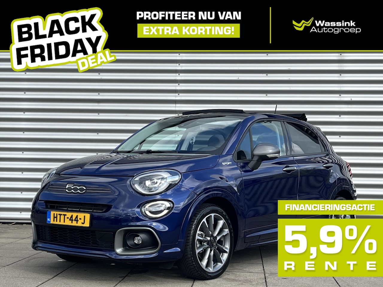 Fiat 500 X - Black Friday Deal ! 1.5 Hybrid 130pk DCT Automaat Sport Schuifdak/Cabrio | Navigatie | Cam - AutoWereld.nl