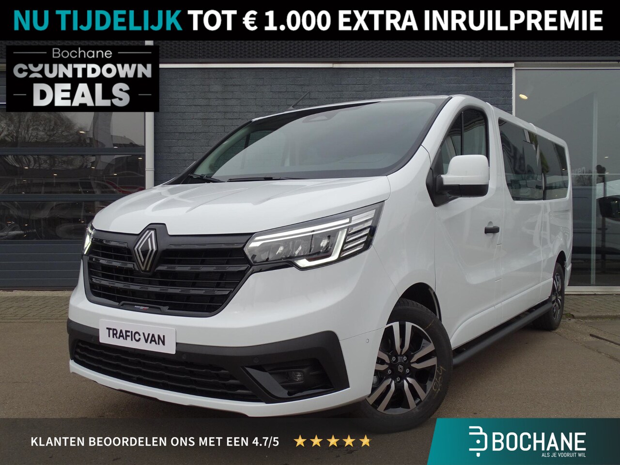 Renault Trafic - 2.0 Blue dCi 170 T30 L2H1 Extra ANNIVERSARY / DUBBEL CABINE / TREKHAAK / 5-PERSOONS - AutoWereld.nl