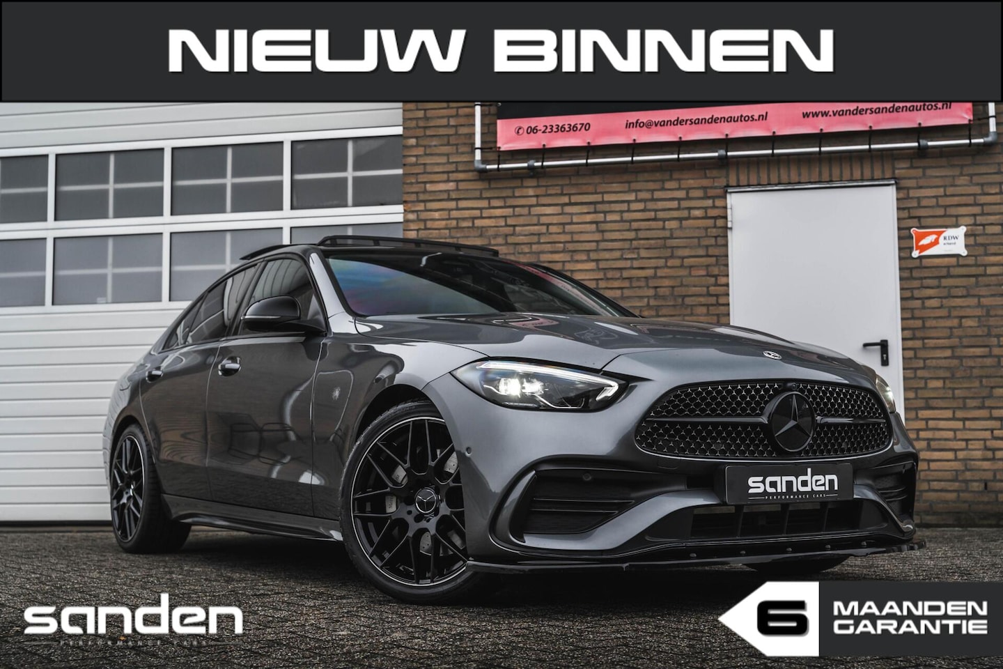 Mercedes-Benz C-klasse - 300 AMG Line |Pano|Burmester|LED|Diffuser|Spoiler| - AutoWereld.nl