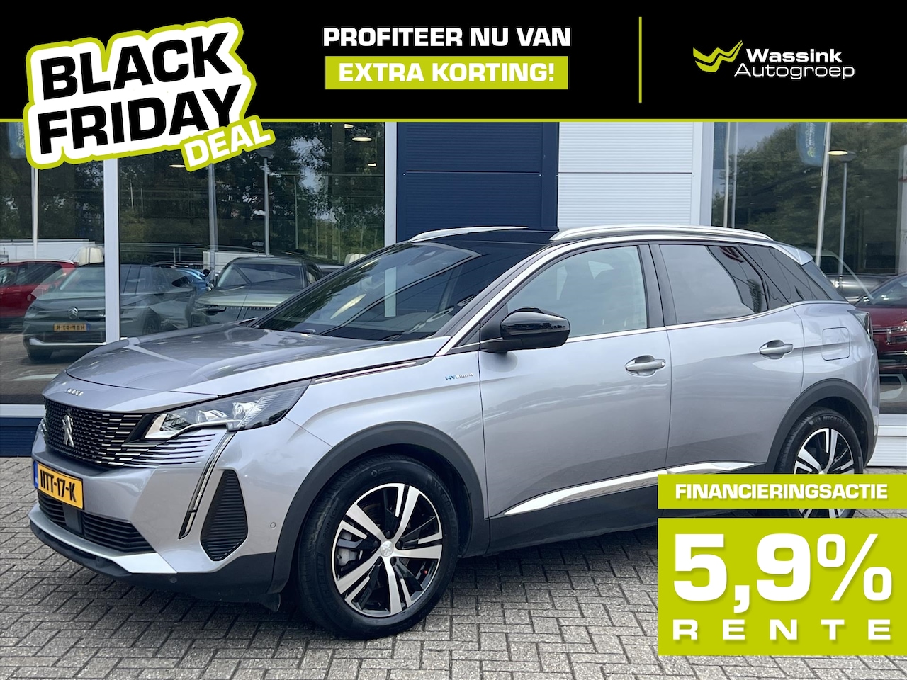 Peugeot 3008 - BLACK FRIDAY DEAL | 1.6 Plug-in HYbrid4 300pk e-EAT8 GT | Navigatie | Camera | Stoelverwar - AutoWereld.nl