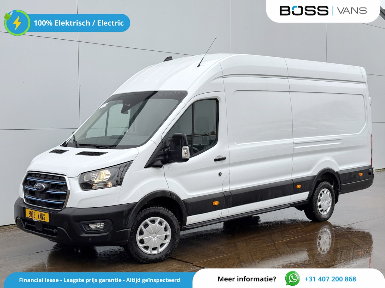 Ford E-Transit - 184PK 75kWh 390 Elektrisch 75kWh 334km WLTP BEV Snelladen L4H3 Climate Control Carplay 360 - AutoWereld.nl